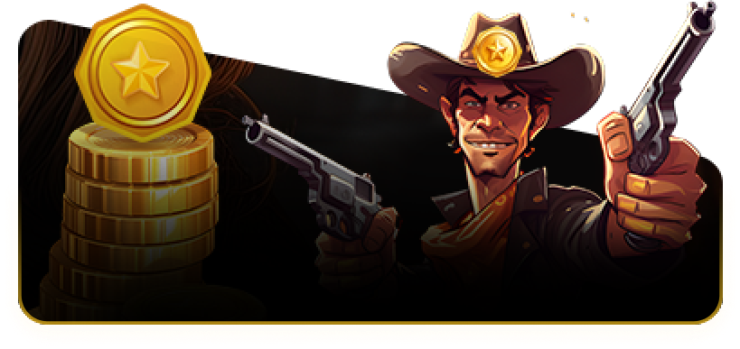 MegaBonanza gunslinger with a stack of Gold Coins